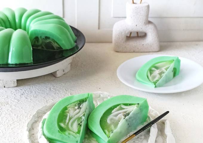 Resep Puding Pandan Lapis Kelapa Muda Oleh Presella Cookpad