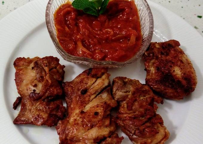 Pollo Al Ajillo Y Tomate Frito Receta De Mari J Cookpad