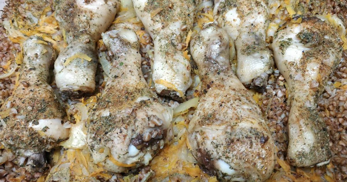 Рецепт куриные ножки с гречкой в духовке рецепт с фото
