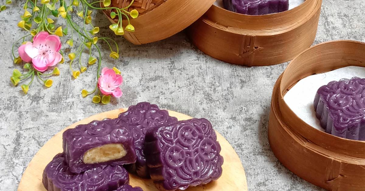 Resep Snow Skin Mooncake Ubi Ungu Oleh Adelia Firdaus Cookpad