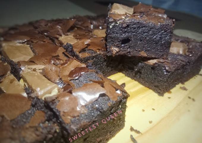 Resep Fudgy Brownies Shiny Crust No Mixer 2 Telur Oleh Nofi Sweetest