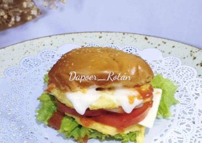 Resep GATA9 Krabby Patty Telur Dadar Burger Oleh Rohani Tanjung