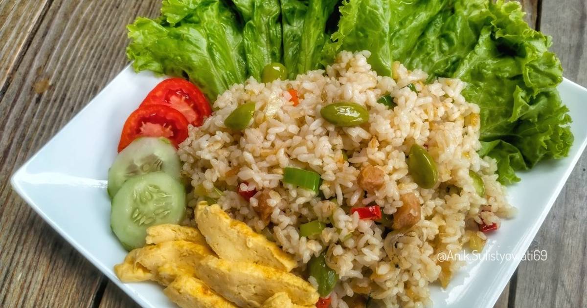 Resep Nasi Goreng Ikan Asin Pete Oleh Anik P Won Qulo Cookpad