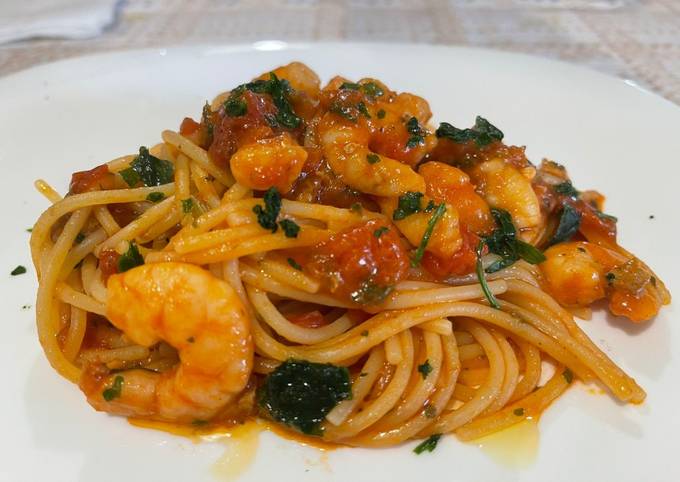 Ricetta Spaghetti Con Code Di Mazzancolle E Pomodorini Freschi Di Fabio