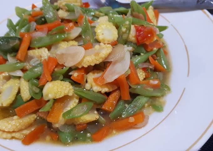 Resep Tumis Buncis Wortel Jagung Muda Oleh Rezeki Maulidina Cookpad