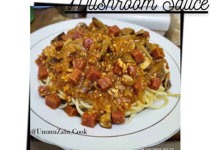 Resep Spaghetti Mushrooms Sauce Oleh Ummu Zain S Kitchen Cookpad