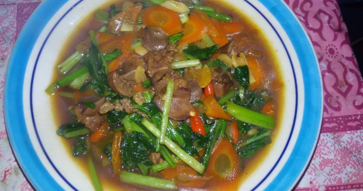 Resep Tumis Ati Ampela Pedas Sawi Enak Dan Mudah Cookpad