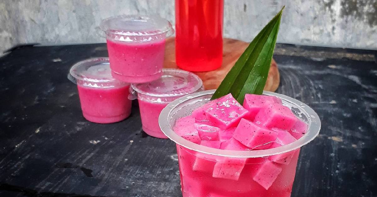 Resep Milky Jelly Drink Kulit Buah Naga 예르다 oleh Yerda Fahrana 예르다