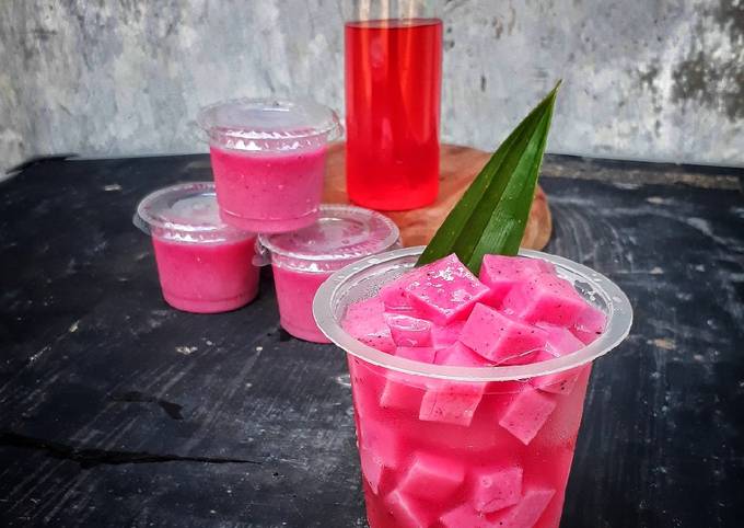 Resep Milky Jelly Drink Kulit Buah Naga 예르다 oleh Yerda Fahrana 예르다