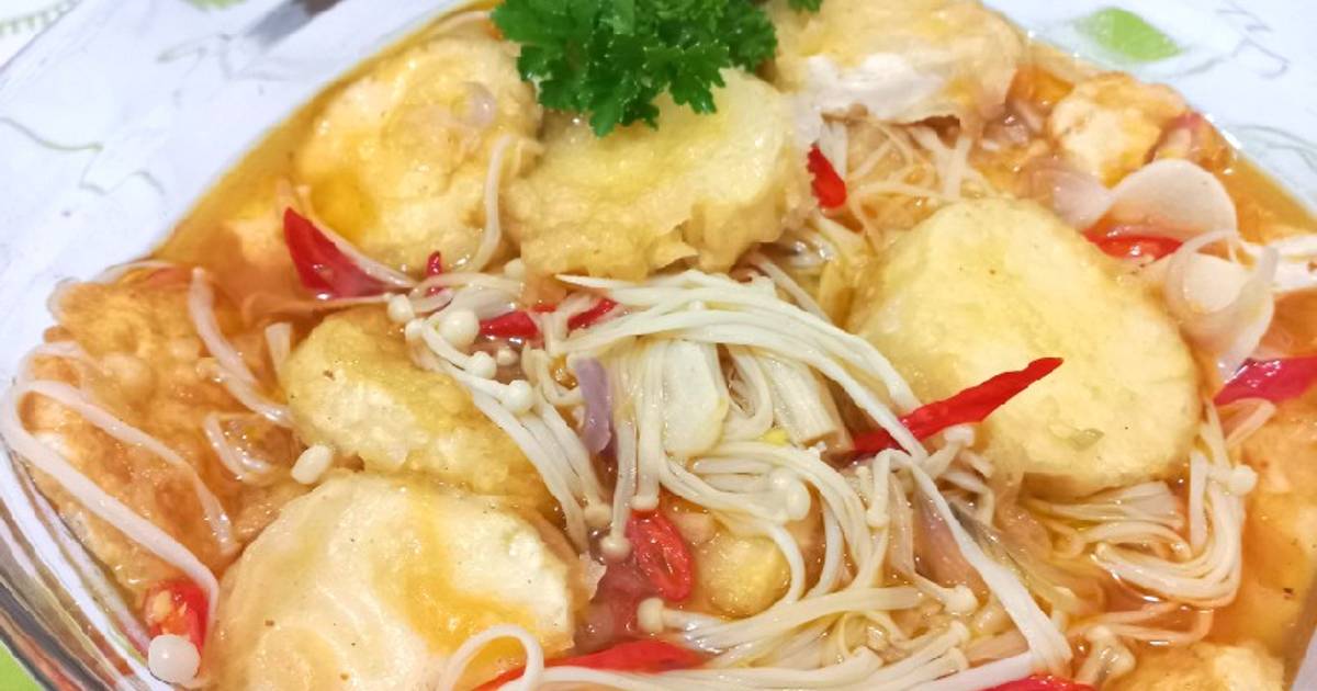 Resep Silken TOFU Tahu Sutera With ENOKI Mushroom Oleh Siska Dian