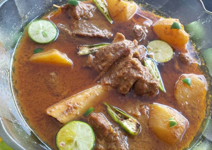 Mutton Aloo Gosht Recipe By Mrs Farhan Cookpad