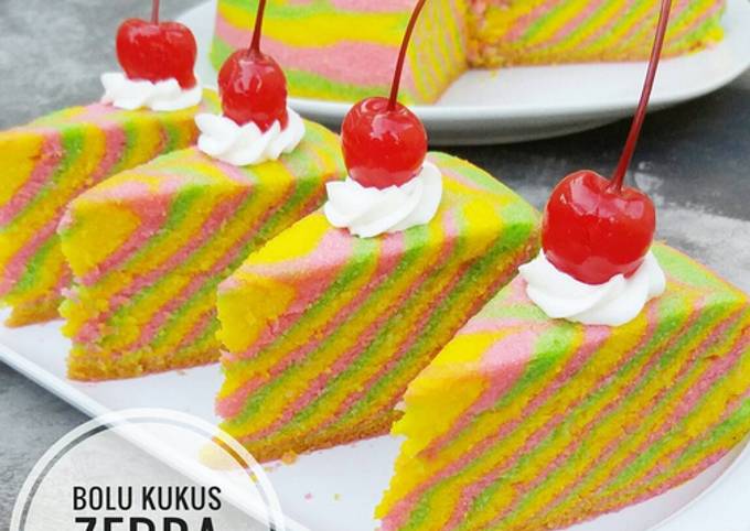 Resep Bolu Kukus Zebra Pelangi Oleh Aktrinurfaa Cookpad