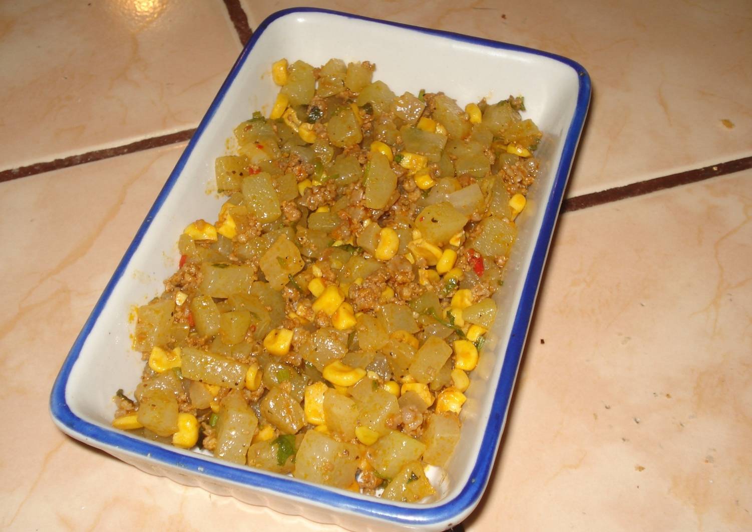 Picadillo De Chayote Con Carne Molida Y Maiz Dulce Receta De Martha R