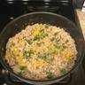 Super easy to make. I used Costco garlic so it’s already minced and I accidentally put the cilantro in at the beginning, so I added more for color at the end. I put it on a bed of rice that had some butter, garlic salt and pepper in it and it was great. My 1 year old and 5 year old were not thrilled, but my wife and I were.
