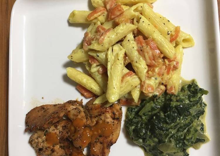 Pipe Rigate pasta on bechamel sauce Recipe by Nelio Estevaò Chiridza