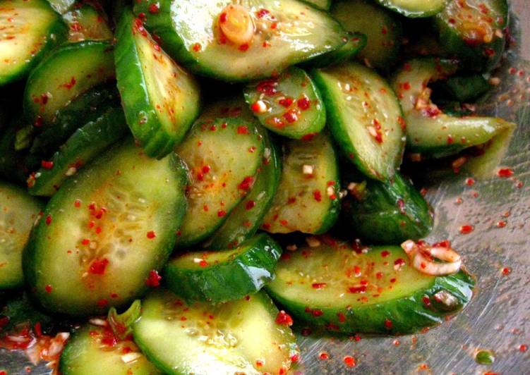 Spicy Cucumber Banchan Recipe by Shinae Cookpad