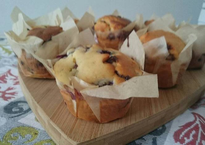 Resep Bluechocberrychip Muffins Resep Bluechocberrychip Muffins