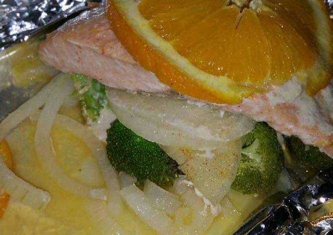 Resep Orange Salmon with Broccolini Resep Orange Salmon with Broccolini