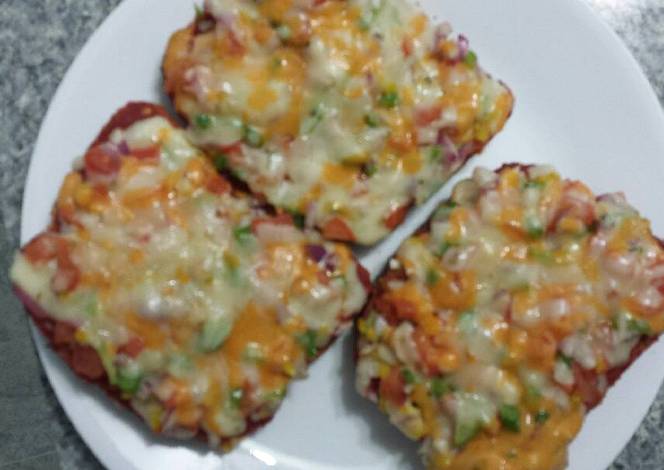 Resep Spicy Veggie Bread Pizza