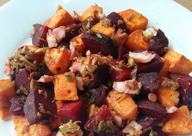Resep Vickys Sweet Potato & Beetroot Hash Resep Vickys Sweet Potato & Beetroot Hash