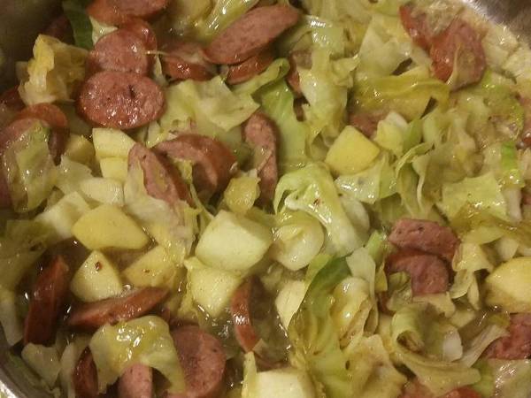Apple Cabbage Kielbasa