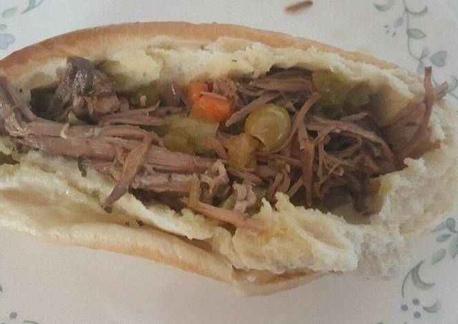 Resep Crock pot Chicago style Italian beef sandwich