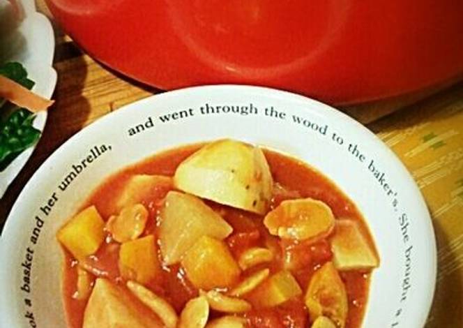 Resep Root Vegetable and Split Pea Tomato Soup