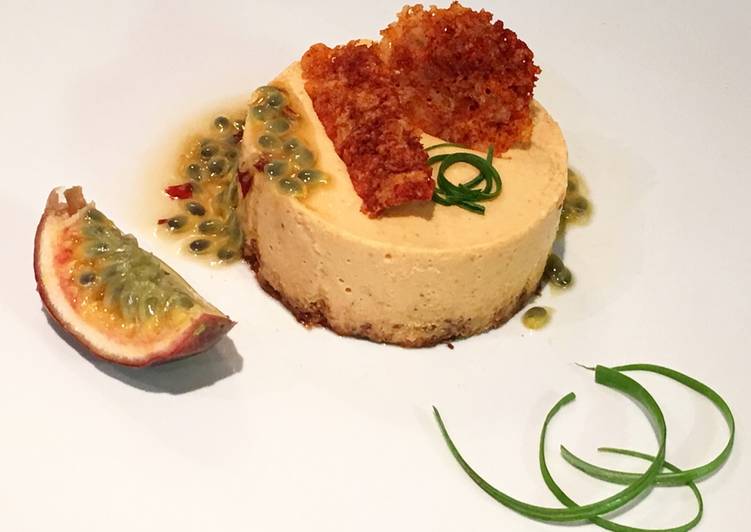 Carrot and goat cheese mousse with hot passion fruit sauce Recipe by