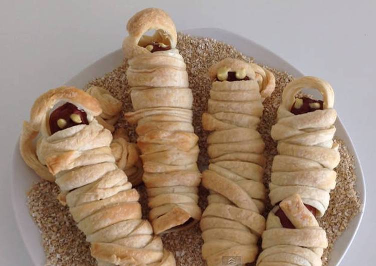 Sausage Mummies for Halloween Recipe by cookingwithsmiles Cookpad