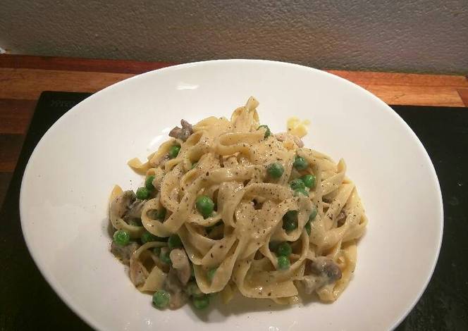 Resep Mushroom & Green Pea Carbonara