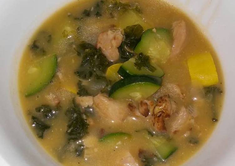 Recipes and How to Cook BgCtGal's Post Surgery Chicken Zucsqash Kale Soup Good and Tasty