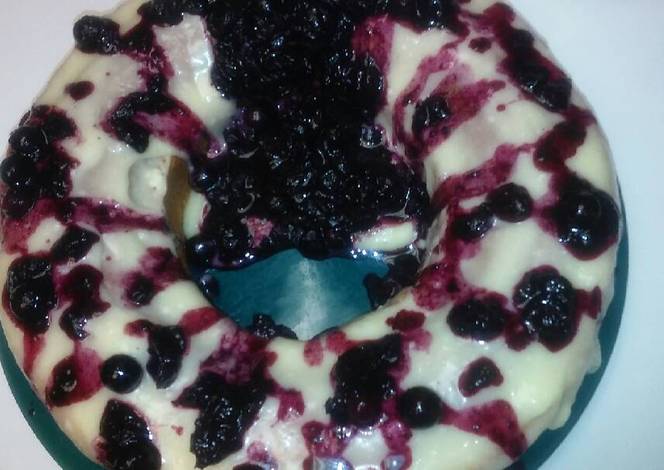 Resep Yellow cake w Blueberry-Pineapple sauce