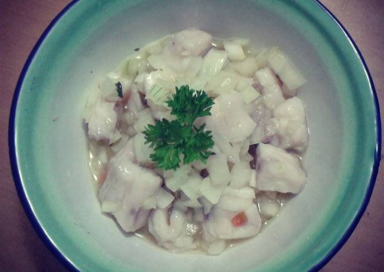 Ceviche de Corvina (white sea bass) Panama style Recipe by