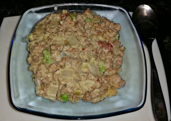 Resep Beef, Bacon and Cream Rice Bowl