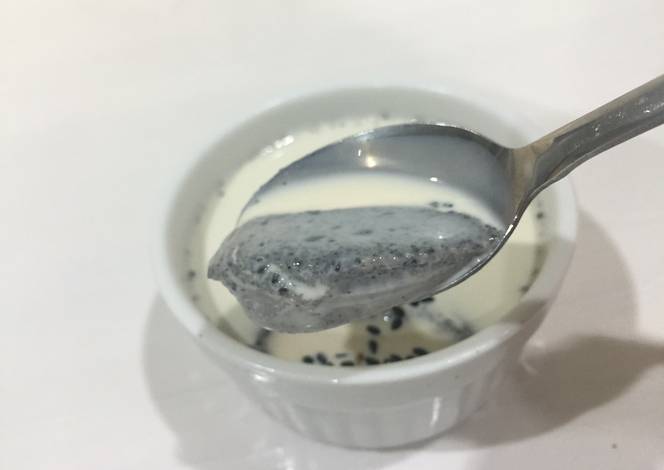 Resep Black Sesame Pudding Resep Black Sesame Pudding
