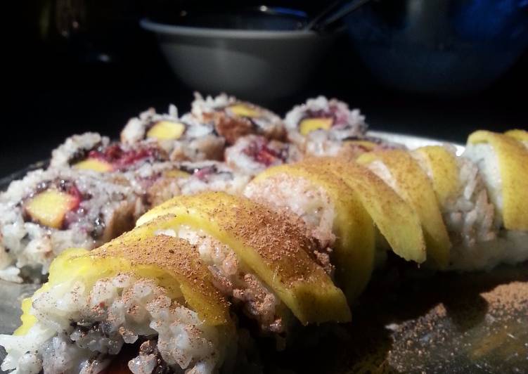 Mango sticky rice sushi Recipe by ArethaEats Cookpad