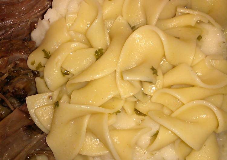 " Beef and Noodles with Mashed Potatoes " Recipe by Pam (Pammie