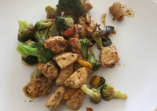 Resep Worcester sauce chicken with broccoli