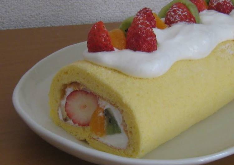 Easy Roll Cake Sponge Made with Rice Flour Recipe by cookpad.japan