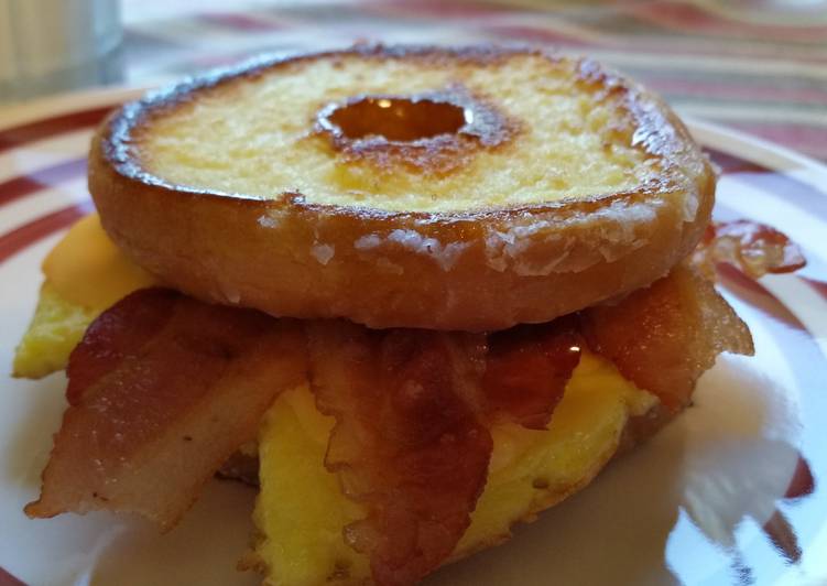 Glazed Doughnut Breakfast Sandwich Recipe by starman36 Cookpad