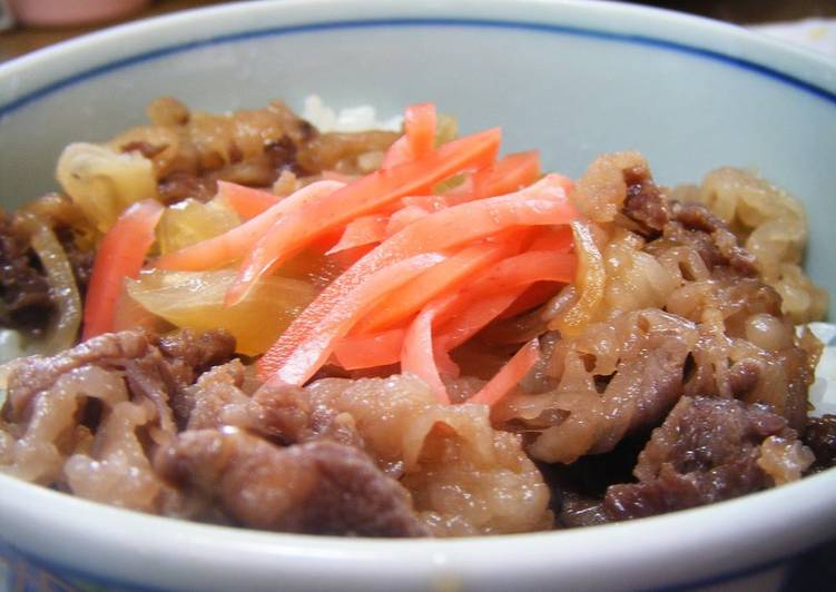 Homemade Yoshinoya-Style Gyudon (Beef Rice Bowl) Recipe by cookpad