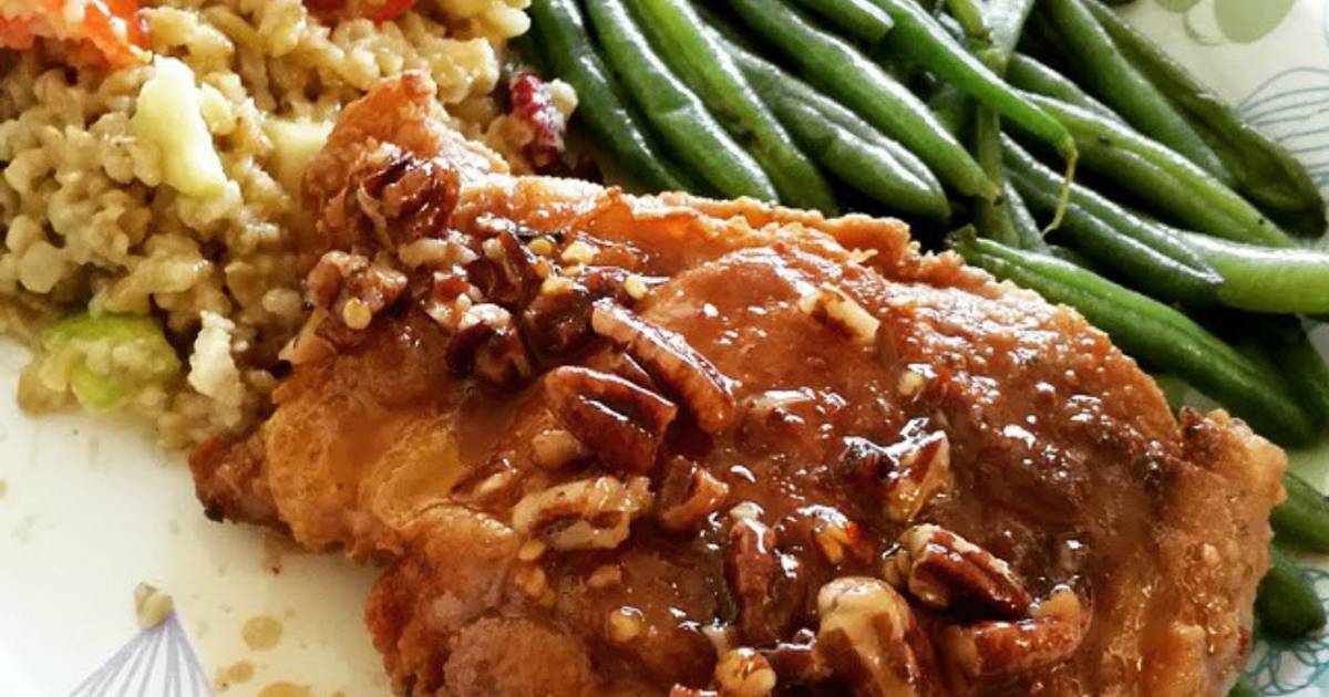 Salted pecan honey glazed fried chicken Recipe by Emily Cookpad