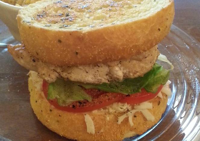 Resep Garlic toast chicken sandwich