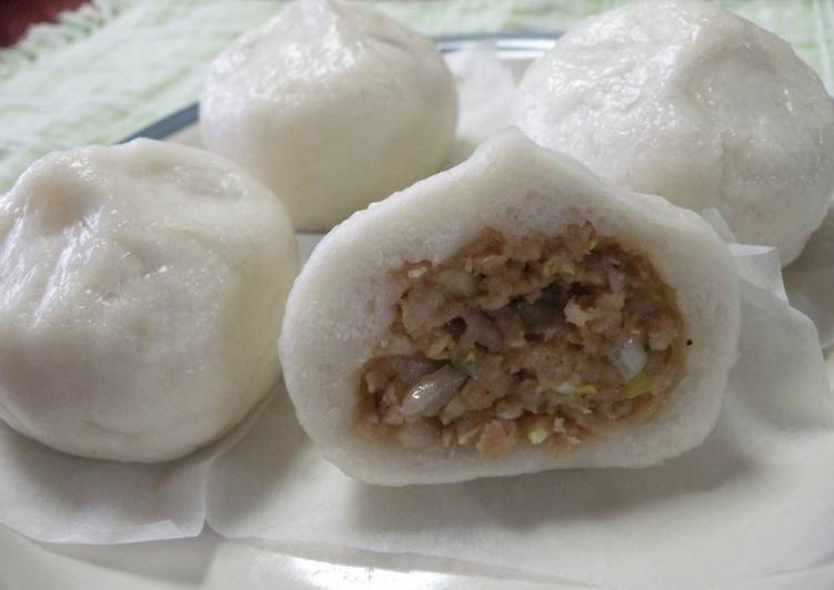 Steamed Pork Buns with Rice Flour for Wheat Allergies Recipe by cookpad