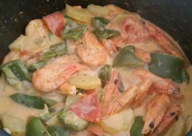 Resep Shrimp with coconut milk