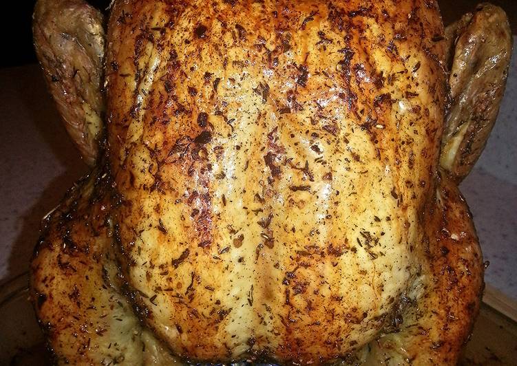 Beer butt oven roasted dill lemon/lime chicken Recipe by