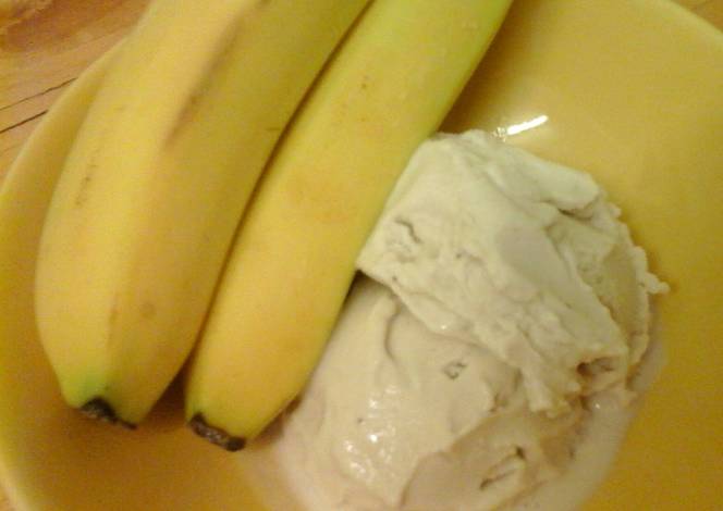 Resep Banana ice cream soft scoop