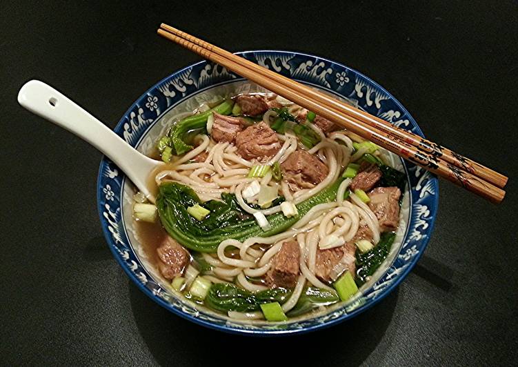Melt in your Mouth Pork Belly Noodle Soup Recipe by 