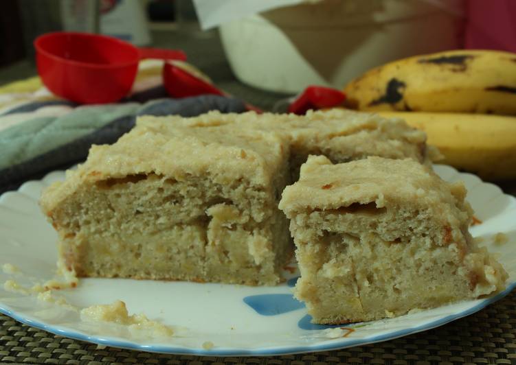 Super Moist Banana Cake with Apple sauce in condensed milk!! Recipe by