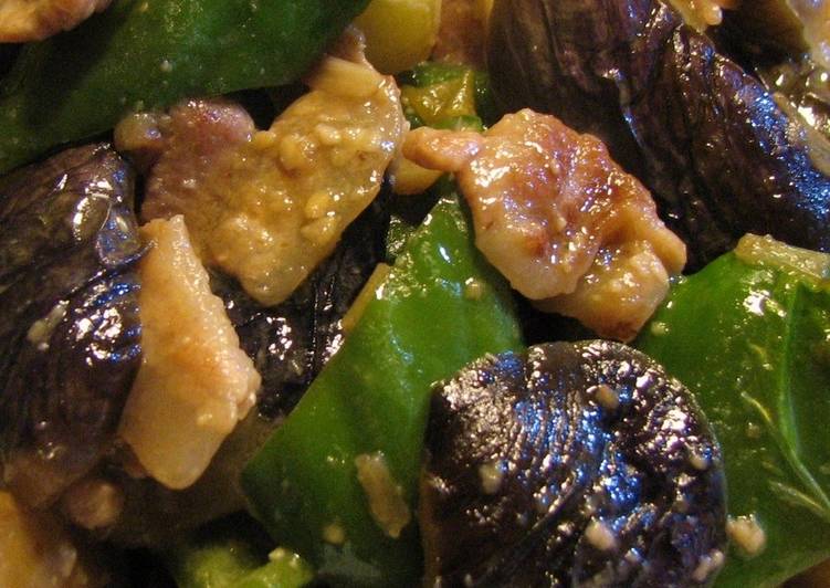 Pork, Eggplant, and Bell Pepper Miso Stir-fry that Kids will Love